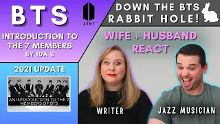 MY WIFE'S FIRST BTS INTRODUCTION | Intro to the 7 Members of BTS | Jazz Musician + Writer React