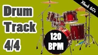 Drum Track 60's Rock - 120 BPM - 4/4 - Visual Metronome