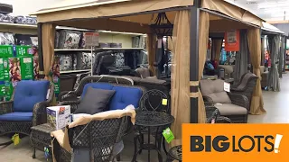 BIG LOTS PATIO HOME FURNITURE CHAIRS TABLES GAZEBOS SHOP WITH ME SHOPPING STORE WALK THROUGH 4K