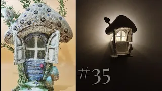 DIY Mushroom House Using Cardboard & Clay Paste for Wall Light, Fairy Door, Pen Holder, Vase