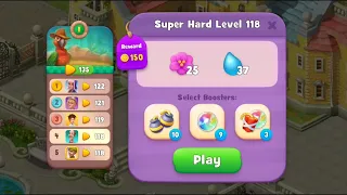 Gardenscapes Level 118 Walkthrough "No Boosters Used"