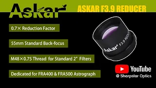 Attachment of Askar F3.9 Reducer for FRA400 & FRA500 Astrograph