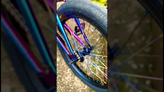 Rainbow bmx bike! #bmx #reels #shorts #short #viral #fyp #foryou #rainbow #crazy #edit #wheels #cool