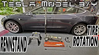 Tesla - Rennstand Jack Stands & Tire Rotation