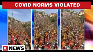 Gujarat: Devotees In Sanand Violate COVID Protocols As Thousands Gather To Offer Prayers At Temple