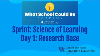 WSCB Sprint - Science of Learning - Day 1 - Research Base