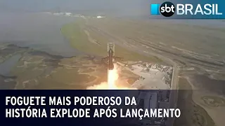 Foguete mais poderoso da história explode após lançamento | SBT Brasil (20/04/23)