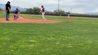 Base hit up the middle (Freshman/Sophomore team)