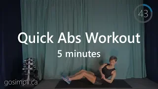 Quick 5 Minute At Home Abs Workout: No Equipment No Repeats Body Weight Exercises