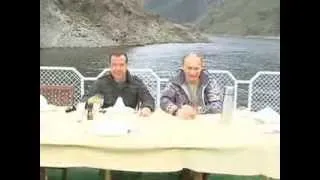 Vladimir Putin Fishing in Siberia with Dmitry Medvedev