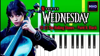 Wednesday Plays The Cello - Piano Tutorial (BEGINNER PLAYABLE) + FREE SHEETS