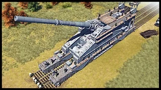 Biggest Gun Ever Made - 800mm Schwerer Gustav Railroad Gun | Men of War Assault Squad 2 Mod Gameplay