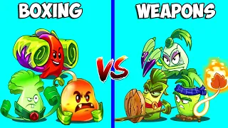 Team 3 Plants BOXING vs MELEE WEAPONS - Who Will Win? - PvZ 2 Team Plant vs Team Plant