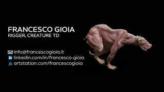 Francesco Gioia, Rigging/Creature TD demo reel - October 2020