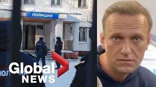 Putin critic Navalny condemns “lawlessness” of court hearing after his arrest in Russia