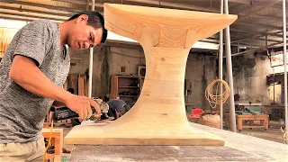 The Art Of Rare Woodworking // The Magic Assembly Creates A Unique Wooden Table To Decorate A House