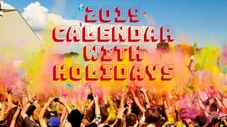 2019 Calendar With Holidays, Festivals, Observances