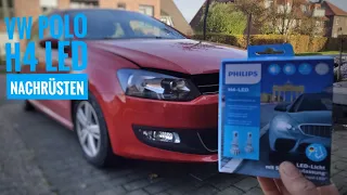 VW Polo 6r Philips Ultinon H4 LED Lampe Umrüstung Aufrüstung Einbau Lampe wechseln Tutorial Deutsch