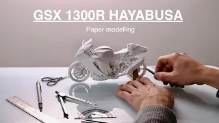 Paper modelling - 隼- SUZUKI HAYABUSA 2021 How I made bike with paper