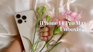 [ASMR] ✨Aesthetic✨ iPhone 14 Pro Max Gold Unboxing in 2024 + Set Up| 512 gb // faeyeshmile