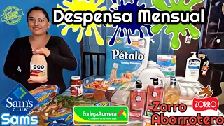 Despensa Mensual En Sams Club Bodega Aurrera Zorro Abarrotero #compras #despensa #samsclub #compras