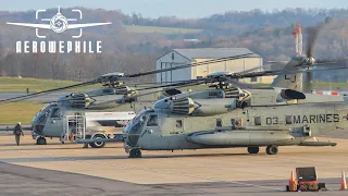 USMC CH-53E Super Stallions of HMH-461 “Ironhorse” Sqn Takeoff