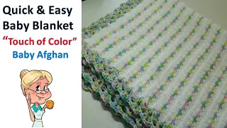 Quick & Easy Crochet Baby Blanket /Afghan "Touch of Color Baby Afghan - Tutorial  #MakeitPremier