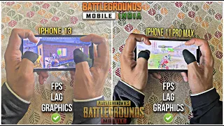 IPHONE13 VS IPHONE11 PRO MAX🔥PUBG & BGMI TEST WITH RECORDING 2023 FULL HD GRAPHICS🔥HANDCAM GAMEPLAY