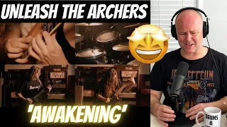 Drum Teacher Reacts: UNLEASH THE ARCHERS - Awakening (Full Band Playthrough Video) | Napalm Records