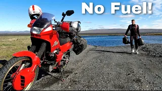 Ran out of GAS after 5 River Crossings on F88 from Askja Crater! Iceland on a Honda Dominator / Ep.7