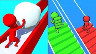 Max Levels Snow Race Vs Bridge Race🟠🟠🟠Walkthrough Mobile Gameplay WA3