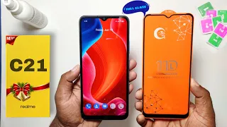 Realme C21 Best 11D Tempered Glass Protector Install | How to Apply Tempered Protector on REALME C21