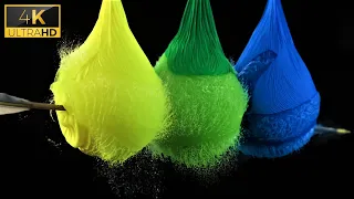 water balloons in super slowmotion 4k