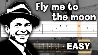 Frank Sinatra - Fly Me to the Moon - EASY Guitar tutorial (TAB)