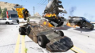 GTA 5 CRAZY RAMP CAR CRASHES - SUPER CINEMATIC PICTURE ON SLOW MO ep.2