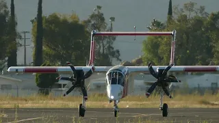 OV-10 Bronco landing and taxiing to base. #calfire #planespotting