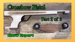 SLINGSHOT CROSSBOW PISTOL  home made from old offcuts of wood. Part 2. (Catapult gun.)