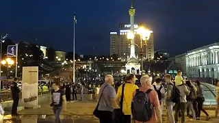 Champion's Match in Kiev: Colorful Fontains at Downtown of Kiev, Ukraine 25.08.2018