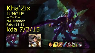 Kha'Zix Jungle vs Xin Zhao - NA Master 7/2/15 Patch 11.11 Gameplay