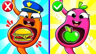 Om-Nom-Nom Game With Avocado Baby 🍔 Junk VS Healthy Food 🥦 Kids Good Habits by Pit & Penny Stories✨🥑