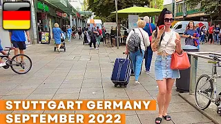 Stuttgart Germany 2022 Königstraße-Schlossplatz-Markthalle-Schillerplatz Walking Tour | 4K UHD 60FPS