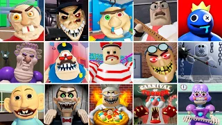 ROBLOX ALL JUMPSCARES in ALL SCARY OBBIES - CANDY BARRY PRISON, STINKY'S PRISON, School Breakout