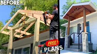 The DIY Curb Appeal ANTIDOTE: $30,000 in home value added (How to Build a Gable Porch Roof Overhang)