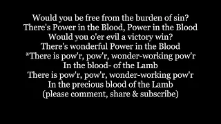 THERE'S POWER IN THE BLOOD Hymn Lyrics Words text trending sing along song music not Alan Jackson