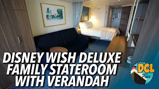Disney Wish Deluxe Family Oceanview Stateroom with Verandah Overview