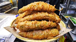 The best fried food in Korea, Giant fried stuffed Pepper, Fried Dumplings Master, sweet potato stick