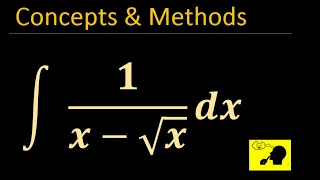 integrate '1/(x-sqrt(x))'dx || Integral 1/(x-√x) d  | Integration 1 / x - root x dx |