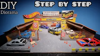 How to make garage for toy car Hot Wheels Matchbox from cardboard.