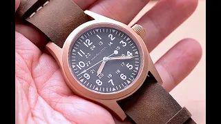 (Op.153) Hamilton Khaki Field Mechanical Bronze開箱評測 -- 價格極親民的青銅超長動力手上鏈大三針軍錶以及淺談軍錶小知識