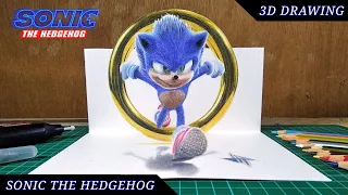 3D Drawing Sonic The Hedgehog (2020) | Time Lapse